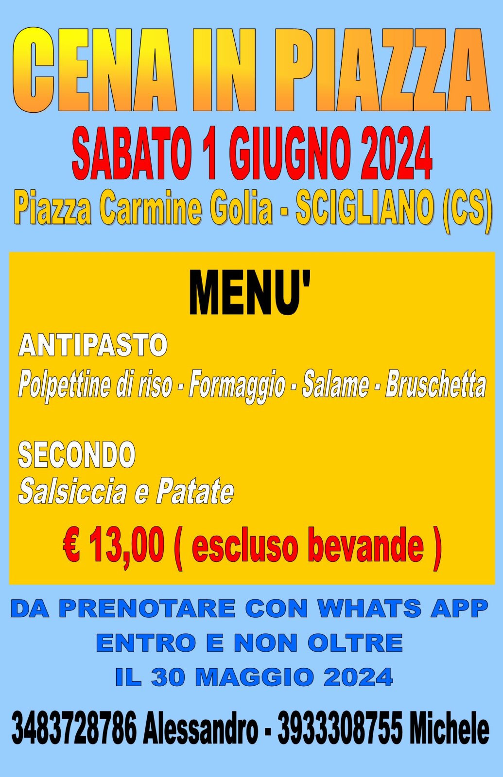 CENA IN PIAZZA