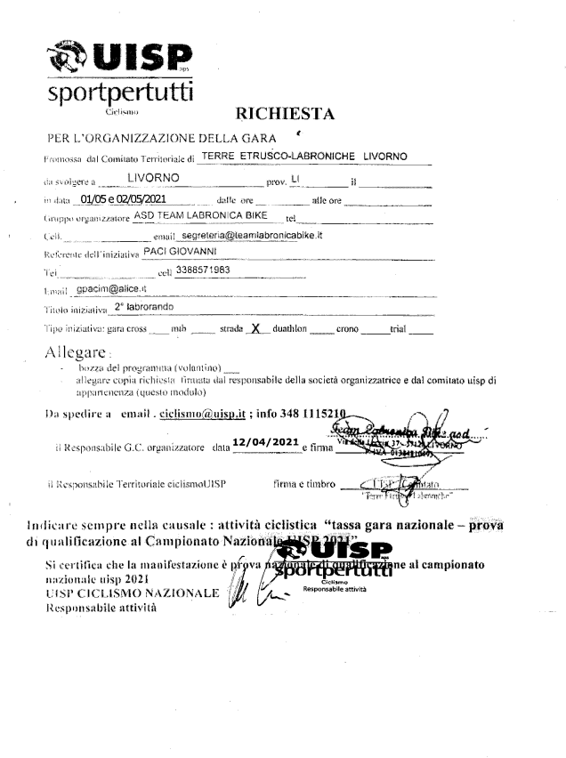 AUTOCERTIFICAZIONE DA PORTARSI DIETRO